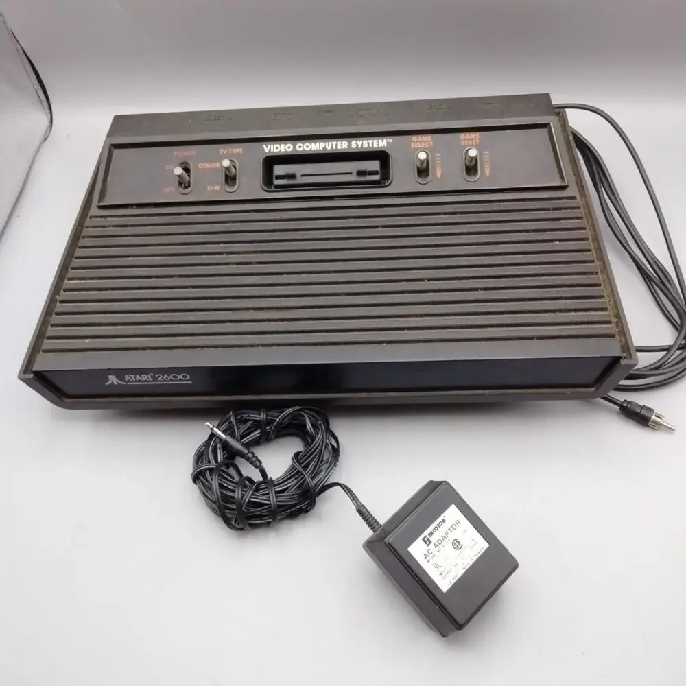 Atari 2600 4Switch Model black- Console power Supply untested